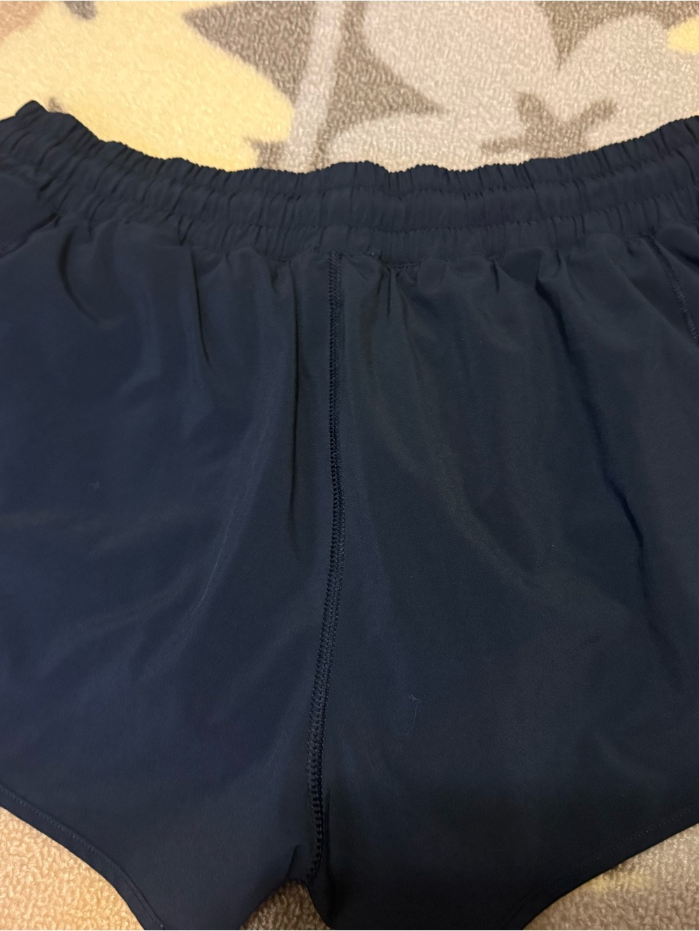lululemon athletica navy blue athletic shorts with elastic waist